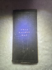 OHIO RAILROAD MAP 1903 FOLDING LINEN MAP STEAM ENGINES STATE  picture