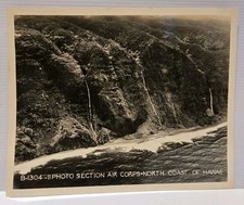 Vintage Hawaii Aerial Photo - North Coast of Hawaii - Circa 1930 ~7x9.5 picture