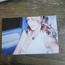 VINTAGE PHOTO OF AMERICAN WOMAN, BILLY IDOL ACCUSER IN RISQUE POSE EXPOSING BRA picture