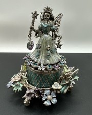 Kirks Folly Fairy Grandmother w/Stand & Candle Trinket Box Jeweled picture