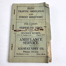 1927 Flint Michigan Traffic Ordinance & Street Directory Booklet 112 Pages Rough picture