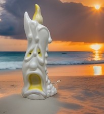 Vtg 36 ‘ Mold Halloween 2 Sided Melting Ghost Face Candle  Foam Plastics picture