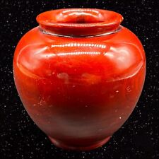 Antique Korean High Class Laquer Ware Wood Carved Vase Wooden Korea 3.75”T 2.5”W picture