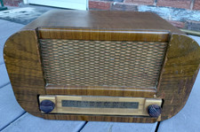 VINTAGE ADMIRAL WOOD AM 1940s TUBE RADIO ART DECO MID CENTURY picture