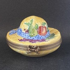 Limoges Big Yellow Sun Hat Trinket Box picture