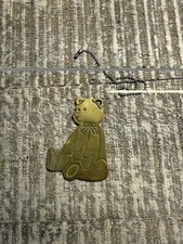 Gordon Fraser Vintage SOLID Brass Bear Keychain NEEDS POLISHING picture