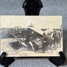 Antique Chicago Airplane Crash Photo Victory Loan Drive Grant Park Wrecked Plane picture