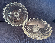 Vintage Fostoria Crystal Taper Candle Dishes - PAIR In Excellent Condition picture