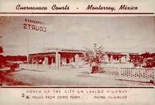 Vintage Cuernavaca Courts Motel Monterrey Mexico Laredo Highway Postcard picture