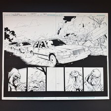 Flashpoint Original Comic Art Double Page Inks Gorilla Grodd of War DC 2011 Jose picture