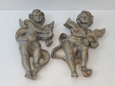 Vintage Cherubs Home Interiors Hollywood Regency Wall Hanging Art Set Of 2 picture