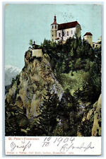 1904 Church on Top of Rocky Mountain St. Peter-Freienstein Austria Postcard picture