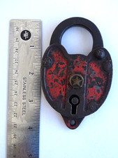 Antique Padlock w/ Star Logo and #27 / No Key / / tm5sn picture