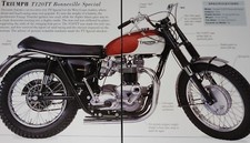 Triumph Motorcycle Bike Picture Out of Print Spec Sheet Moto Art Vtg Display picture