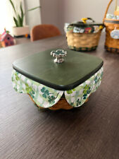 Longaberger St Patrick Lucky Twist Basket with Liner Lid with Shamrock Knob picture