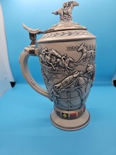 Vintage 1992 Avon Winner's Circle Horse Racing Stein Lidded Tankard Brazil picture