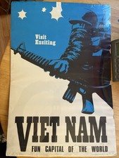 VINTSAGE 1968 ANTI VIETNAM TRAVEL POSTER BY RUNGRUANGRATNA ORIGINAL 30” x 21” picture