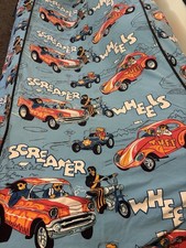 Vintage 1970s Screamers Hot Rods Sears Coverlet Bedspread 97x77 Twin picture
