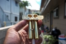 Shaka Double Barrel XL Brass Smoking Pipe Screenless Built-in Poker Proto 2.0 picture