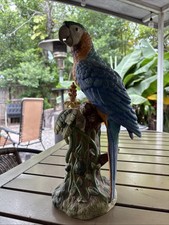 Vintage Tropical Macaw Parrot Porcelain Figurine picture