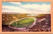 Los Angeles CA California LA Memorial Coliseum Vintage Postcard Unposted Unused picture