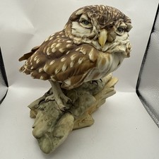 Vintage Tay Italy Giuseppe Tagliariol Porcelain Elf Owl Figurine Statue Sticker picture