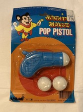 Vintage Mighty Mouse Pop Pistol Sealed Larami Rack Toy 1980 picture
