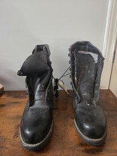 Men's NOS Vintage 1990s Black Leather Bitrite Combat Boots Sz 10.5 E picture