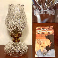 New/Unused Vtg 1960's WATERFORD CRYSTAL L4 Electric 2-Pc Hurricane Lamp IRELAND picture