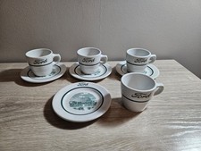 Set Of 4 Ford Motor Co. Cafeteria China Cup & Saucer China Shenango Rotunda Mugs picture