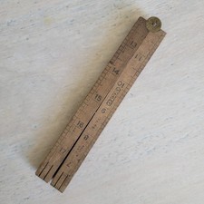 Vintage Stanley Boxwood #68 Folding Brass Boxwood Collapsible Ruler 24 Inches picture