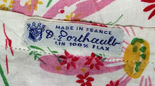 Vintage D. Porthault Pink Daisy Floral Pillow Sham Scalloped Linen 19.5x28 AS-IS picture