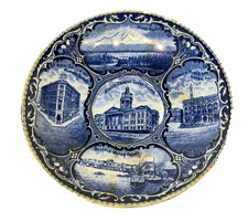 SEATTLE WA WASHINGTON Rowland Blue Transferware Antique Souvenir Dish Plate picture