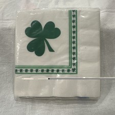NOS Vintage Hallmark Paper Napkins Shamrock St. Patrick's Day Scrapbooking picture