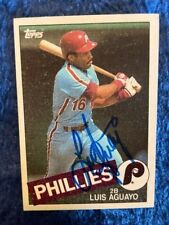 LUIS AGUAYO 1985 TOPPS AUTOGRAPHED BASEBALL CARD picture