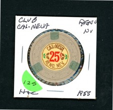Stunning $.25 Club Cal-Neva Reno, Nevada Casino Chip picture