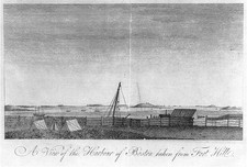 Boston Harbor Massachusetts 1775 Fort Hill tents British military facilities picture