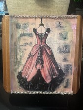 Victorian Dress Cigar Box /custom Wood Cigar Box For Trinkets Jewelry Keepsakes picture