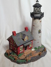 Vtg 2004 Harborside Village Lighted Fiber Optic Lighthouse Brick House O’Well picture