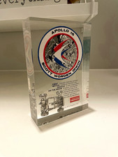 Apollo 15 Mission Patch Display Block w/ Lunar Roving Vehicle Scott Worden 1971 picture