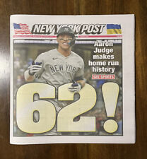 Aaron Judge 62 HRs 1 New York Post October 5th  2022 Newspaper Yankees picture