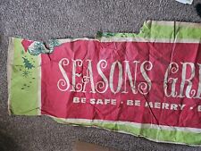 Rare Vintage Seasons Greetings Christmas banner HUGE picture