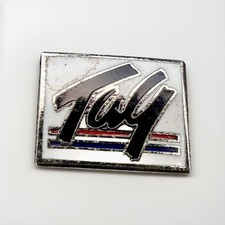 Vintage Tay Tag Taq Red Whit Blue Enamel Lapel Hat Pin CF picture