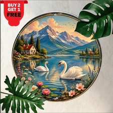 Swaying Palms Tropical Beach Round Metal Sign Caribbean Island Paradise Tin Art picture