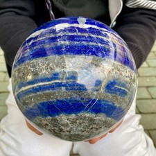 11.99LB Large Natural Lapis lazuli jasper Quartz Sphere Crystal Ball Reiki heal picture