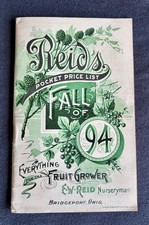 Vintage 1894 Reid's Pocket List Fall of 94 . . Catalog Bridgeport Ohio 32 pp picture