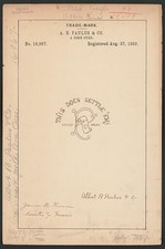 Pittsfield MA 1889 A B Paulus Co This Does Settle Em Corn Cure Trademark picture