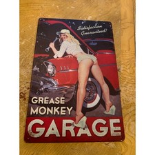 Grease Monkey sexy Girl  retro Metal sign Garage Man Cave Collectable 12