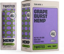 Twisted Hemp 4 Leaf per Pack 15 Count Box 60 Rolling Papers (Grape Burst) picture