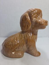 VINTAGE FRANKOMA #385 TAN BROWN DOG BANK W/ STOPPER Granny Core Excellent picture